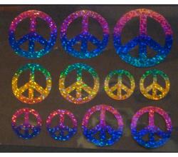 11 Buegelpailletten  Peace Mix holo rainbow